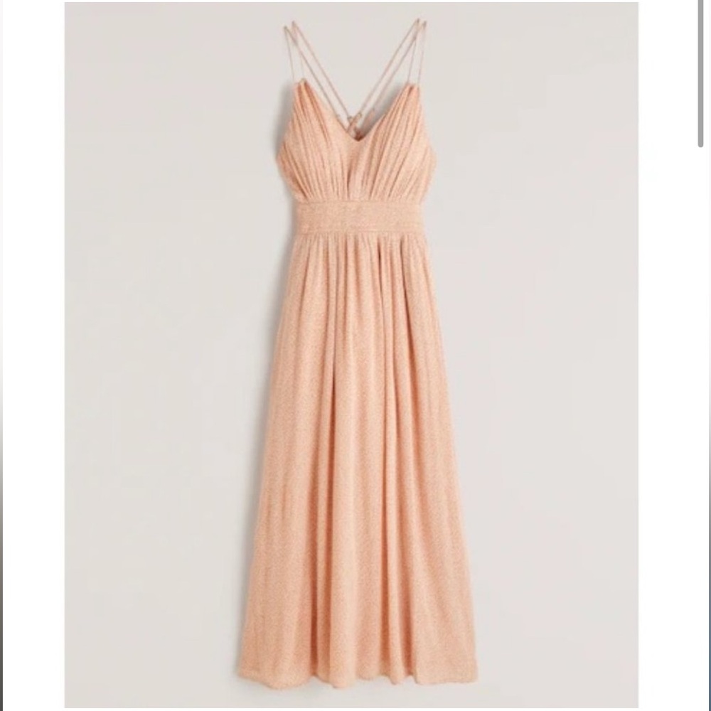 Elegant Peach Maxi Dress